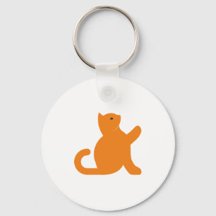 Cat Says Hello Key Ring