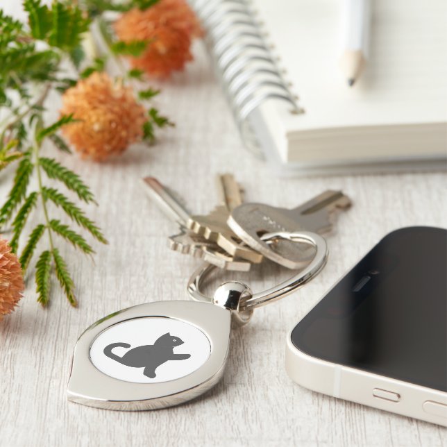 Cat Says Hello Key Ring (Side)