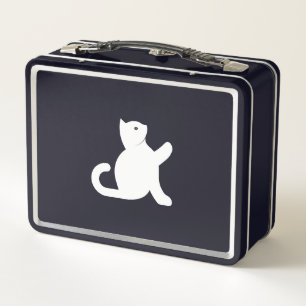 Cat Says Hello Metal Lunch Box