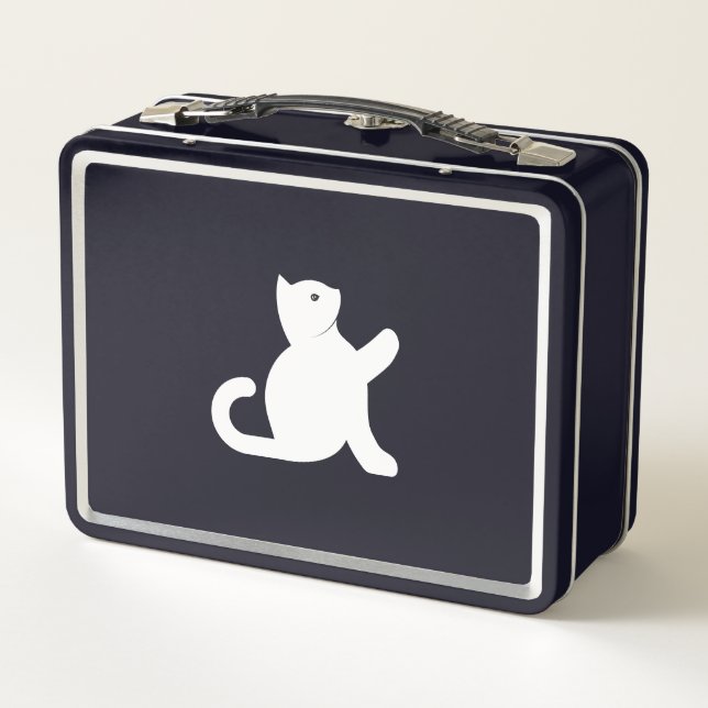 Cat Says Hello Metal Lunch Box (Back)