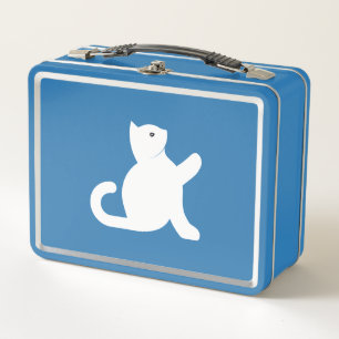 Cat Says Hello Metal Lunch Box
