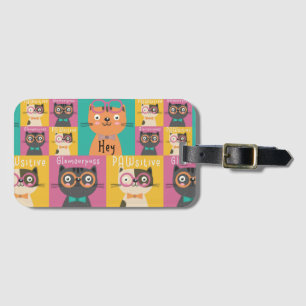 Cat Says Hey Funny Memes      Luggage Tag