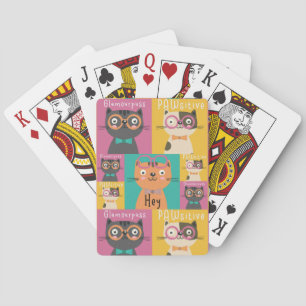 Cat Says Hey Funny Memes      Playing Cards