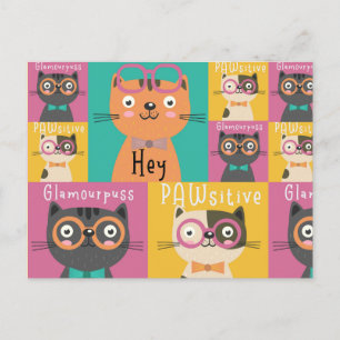 Cat Says Hey Funny Memes Postcard