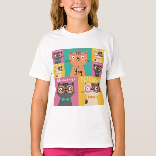 Cat Says Hey Funny Memes   T-Shirt (Front)