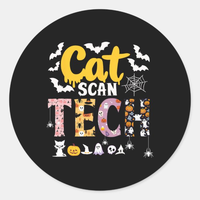 Cat Scan Ct Rad Tech Halloween Costume Spider Fly  Classic Round Sticker (Front)