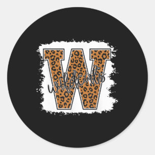 Cat School Spirit Leopard Back To School Girls Classic Round Sticker