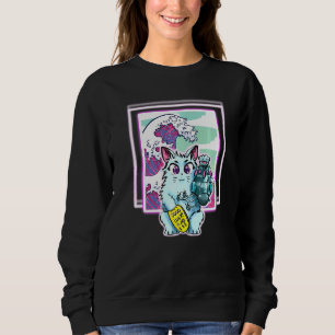 Cat Sci Fi Vapour Wave For All Ages Sweatshirt