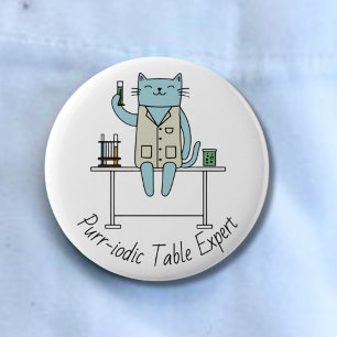 Cat scientist, Chemistry cats, science buffs 6 Cm Round Badge