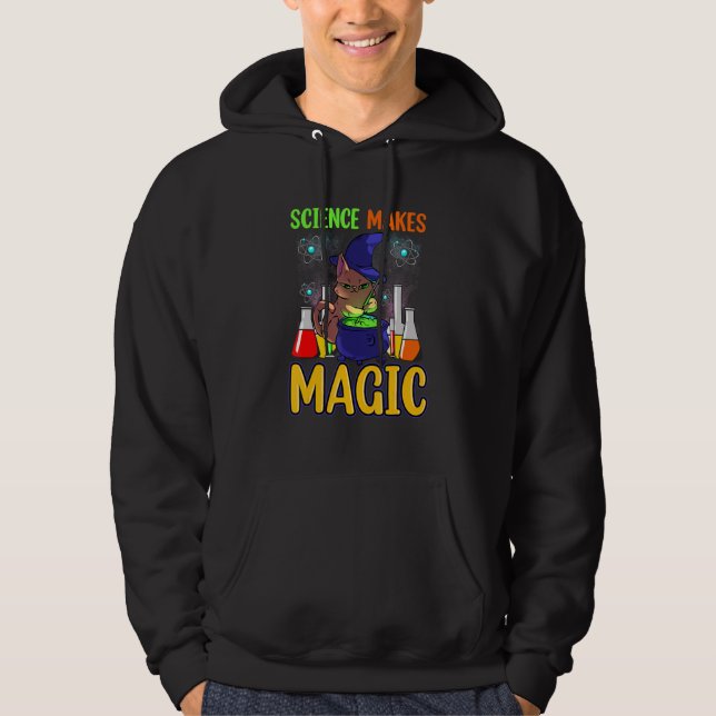 Cat Scientist Science Magic Witch Chemistry Teache Hoodie (Front)