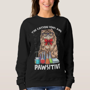 Cat Scientist The Cation Ions Are Pawsitive Hilari Sweatshirt