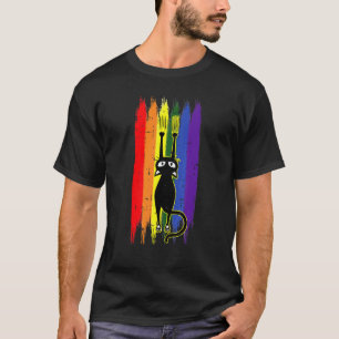 Cat Scratching Gay Pride  Kitten Paw Proud Lgbt Q  T-Shirt