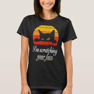 Cat Scratching Vintage Eighties Style Kitty Retro T-Shirt