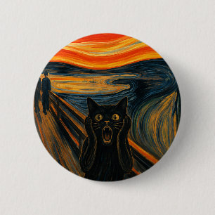 Cat Scream 6 Cm Round Badge