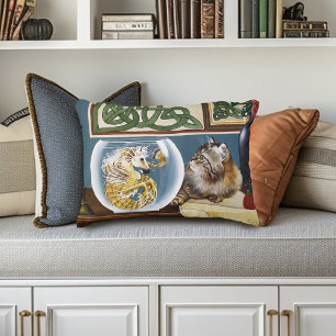 Cat Sea Horse Fantasy Decorative Cushion