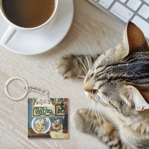 Cat Sea Horse Fantasy Key Ring