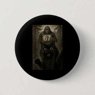 Cat Selfie 67 Meme Six Seven Funny Bigfoot  6 Cm Round Badge