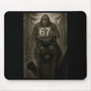 Cat Selfie 67 Meme Six Seven Funny Bigfoot  Mouse Mat