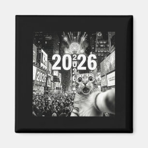 Cat Selfie At New York Happy New Years Eve 2026 Ba Magnet