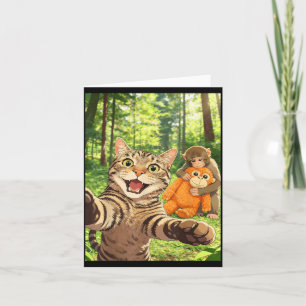 Cat Selfie Baby Monkey Stuffed Animal Meme Card