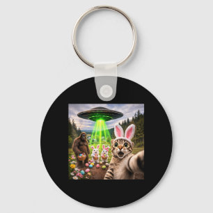 Cat Selfie Bigfoot Bunny UFO Easter Humour Key Ring