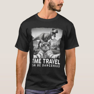 Cat Selfie Dinosaur Funny for Cat Dad Mum T-Shirt