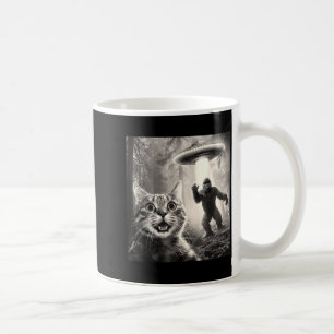 Cat Selfie Forest Trees Alien Ufo Bigfoot Humor Sa Coffee Mug
