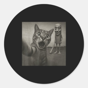 Cat Selfie Tung Tung Tung Sahur Italian Brainrot F Classic Round Sticker