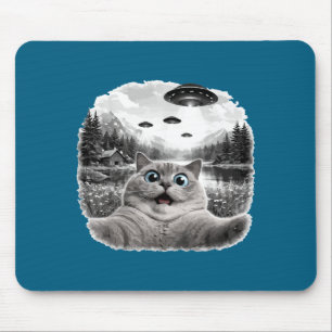 Cat Selfie Ufo Alien Funny Ed British Short Hair C Mouse Mat