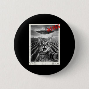 Cat Selfie Ufo Alien Funny Surprised Cat Meme Men 6 Cm Round Badge