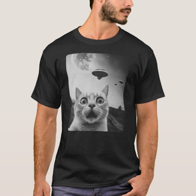 Cat Selfie UFO T-Shirt (Front)