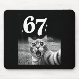 Cat Selfie With 67 Meme Funny Cats Graphic For Men Mouse Mat