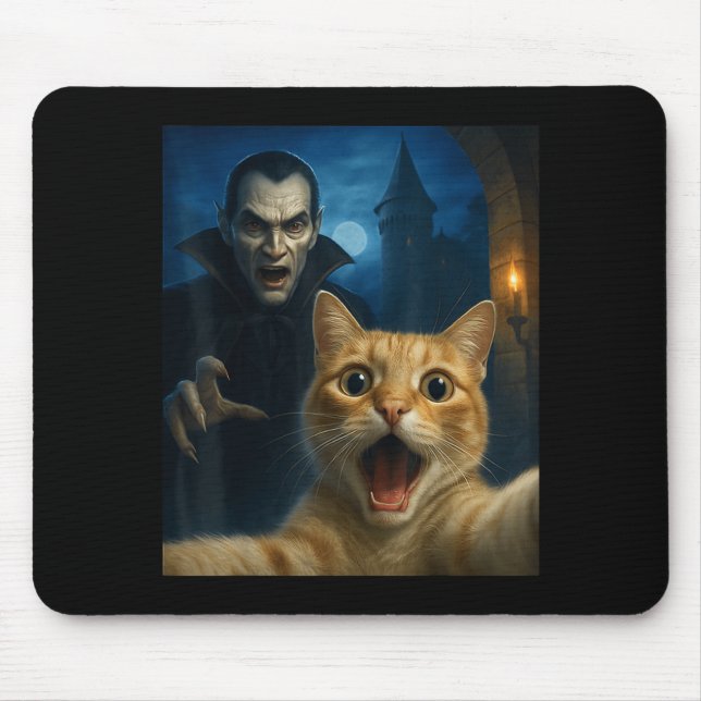 Cat Selfie With A Vamre Funny Cat  Mouse Mat (Front)