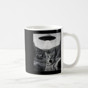 Cat Selfie With Alien Ufo Funny Cat Funny Ed Cat  Coffee Mug