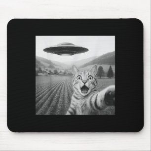 Cat Selfie With Alien Ufo Funny Cat Gifts For Men Mouse Mat