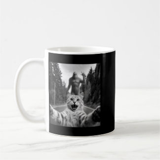 Cat Selfie With Bigfoot Funny Cat Gifts For Men Coffee Mug