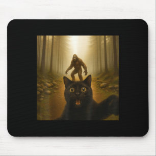 Cat Selfie With Bigfoot Funny Cats Gifts For Men W Mouse Mat