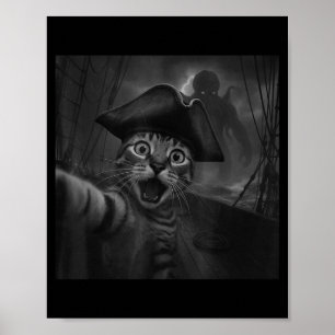 Cat Selfie With Cthulhu Cosmic Horror Funny Meme M Poster