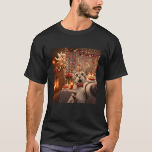 Cat Selfie with Cupid Funny Valentine's Day Men Wo T-Shirt