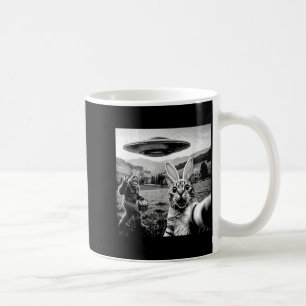 Cat Selfie with Easter Bunny Bigfoot Sasquatch UFO Coffee Mug