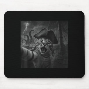 Cat Selfie With Kraken Octopus Funny Meme Men Wome Mouse Mat
