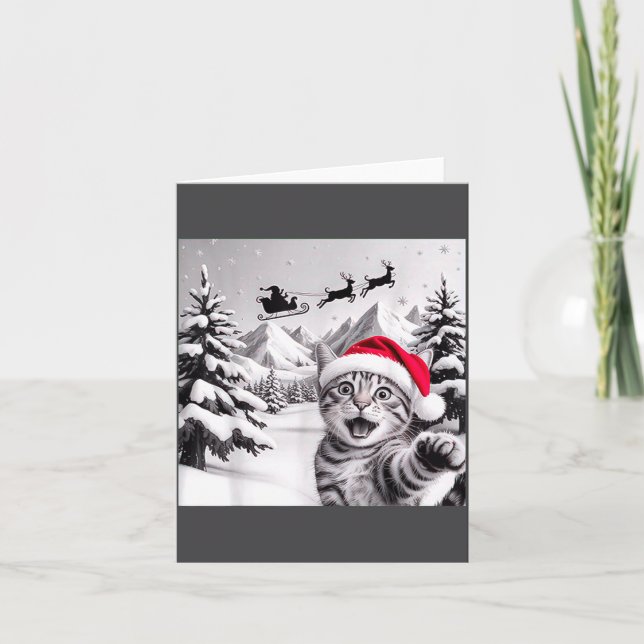 Cat Selfie With Santa  Card (Front)