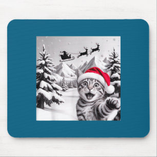 Cat Selfie With Santa  Mouse Mat