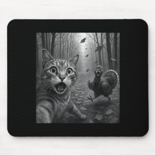 Cat Selfie With Turkey Funny Happy Thanksgiving Da Mouse Mat