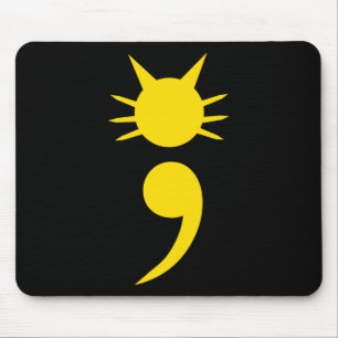 Cat Semicolon May Mental Health Awareness Month Mouse Mat