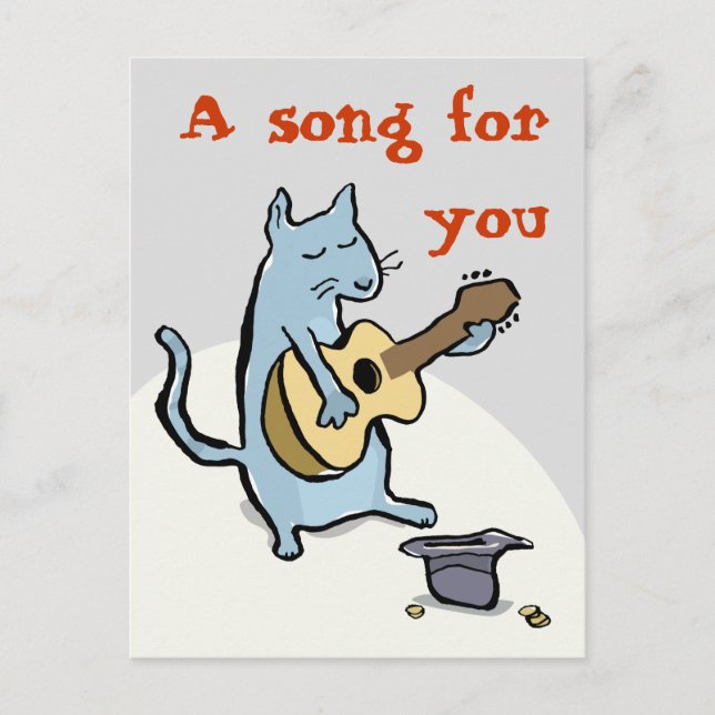 cat serenade - customisable postcard (Front)