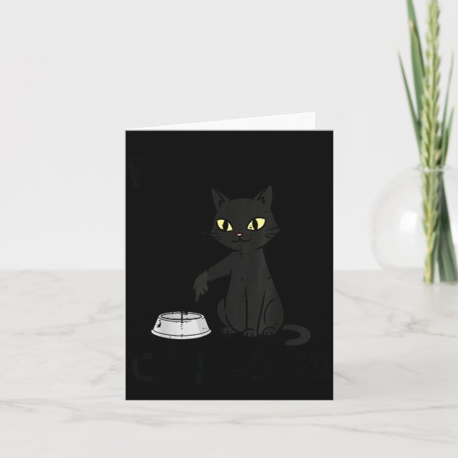 Cat Servant Funny Fur Mom Dad Pet Men Women Kids  Card (Front)