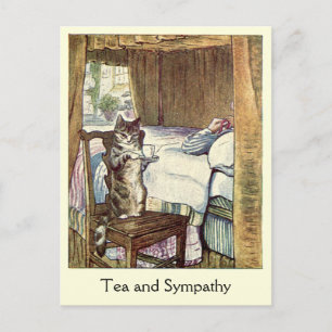 Cat Serves a Cup of ❝Tea and Sympathy❞ Postcard