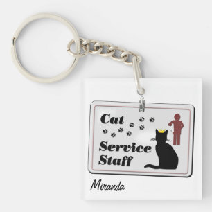 Cat Service Staff (customisable) Key Ring