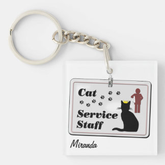 Cat Service Staff (customisable) Key Ring